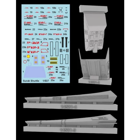 Greenstrawberry 14521 1/537 Vulcan's Long Range Shuttle SURAK Resin set for AMT kits [STAR TREK] - Sci-fi & Educational Toys