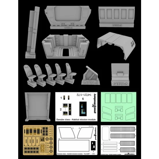 Greenstrawberry 14721 1/72 Runabout Danube class Habitat Mission Module Detail Set for AMT kits [Star Trek] - Sci-fi & Educational Toys