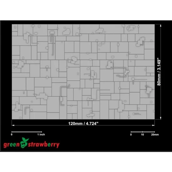 Greenstrawberry 14921 Star Ship Surface - Plating Greeble (resin plate: 120 x 80cm)