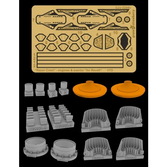 Greenstrawberry 16022 1/72 Razor Crest Engines & Exterior Detail set for Revell 06781 [STAR WARS - Mandalorian]