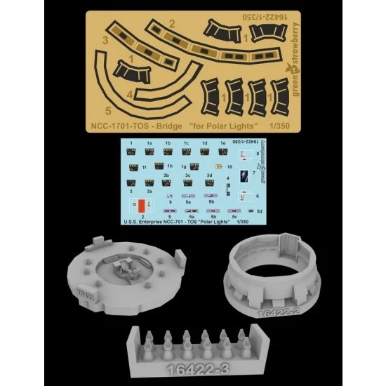 Greenstrawberry 16422 1/350 USS Enterprise/Constitution TOS Star Ship Detail set for Polar Lights kit - Sci-fi & Educational Toys