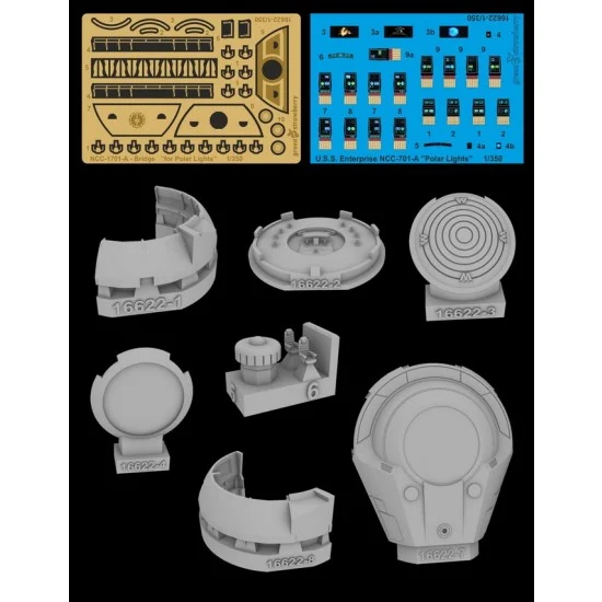 Greenstrawberry 16622 1/350 USS Enterprise/Constitution NCC-1701-A Star Ship Detail set for Polar Lights kit