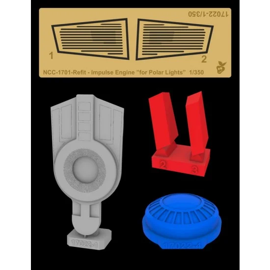 Greenstrawberry 17022 1/350 USS Enterprise/Constitution Refit Impulse Engine Detail set for Polar Lights - Sci-fi & Educational Toys