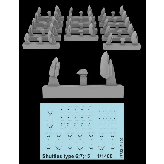 Greenstrawberry 17722 1/1400 TNG Shuttle Type 6, 7, 15 [Star Trek The Next Generation] - Sci-fi & Educational Toys