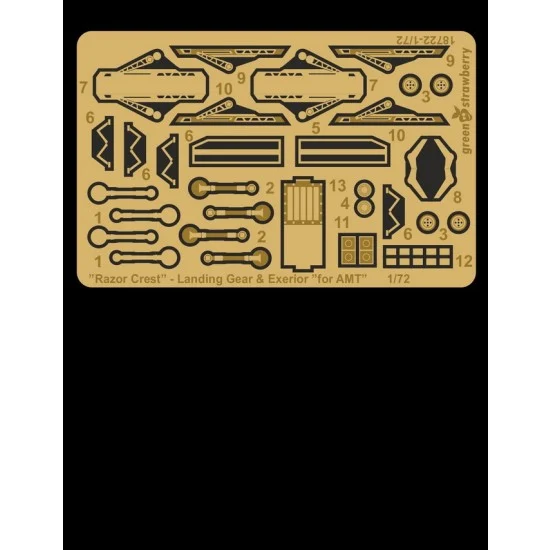 Greenstrawberry 18722 1/72 "Razor Crest" Landing Gear & Exterior Detail set for AMT kit [STAR WARS - Mandalorian]
