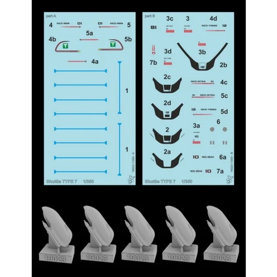 Greenstrawberry 19023 1/350 TYPE 7 Shuttles [Star Trek The Next Generation] - Sci-fi & Educational Toys
