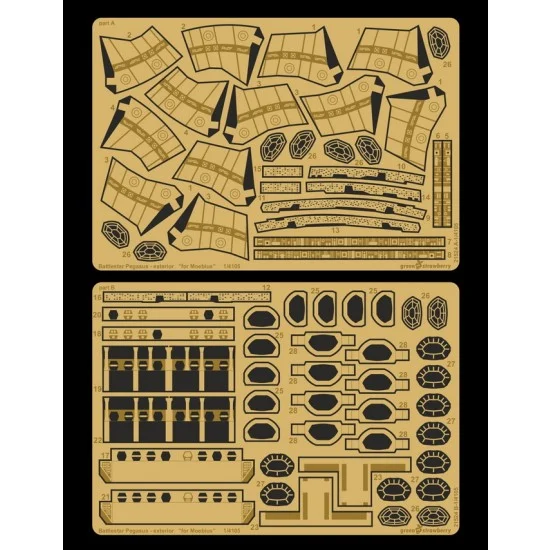 Greenstrawberry 21524 1/4105 Battlestar Pegasus Exterior Detail set for Moebius kit - Sci-fi & Educational Toys