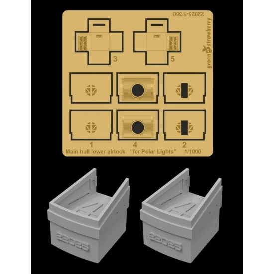 Greenstrawberry 22025 1/350 Constitution-class Refit Main Hull Lower Airlock for Polar Lights kit