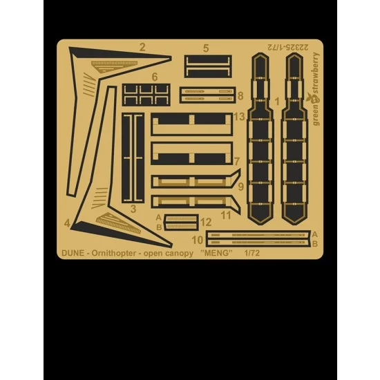 Greenstrawberry 22325 1/72 DUNE Atreides Ornithopter Open Canopy Photo-etch Detail set for Meng kit