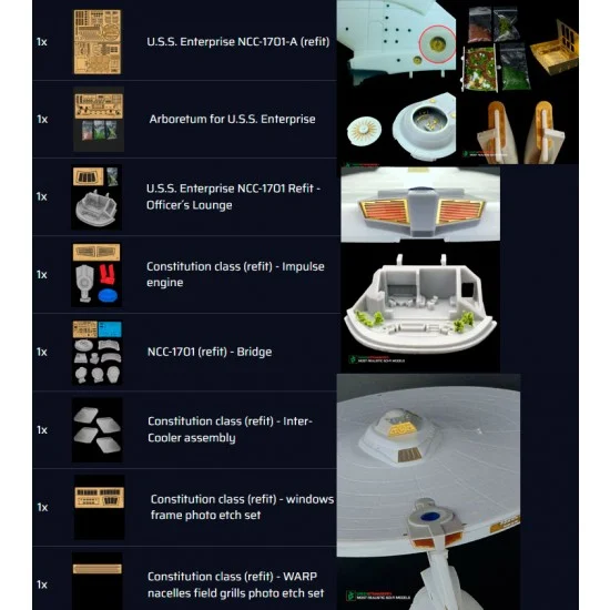 Greenstrawberry FP32 1/350 U.S.S. Enterprise NCC-1701 Refit Detail Set for Polar Lights kits [FRUIT PACK]