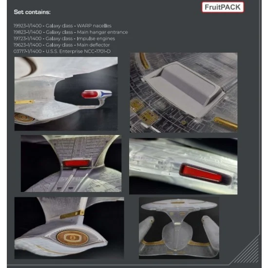 Greenstrawberry FP37 1/1400 USS Enterprise NCC-1701-D Closed Hangars Super Detail set for AMT kit [FruitPACK]