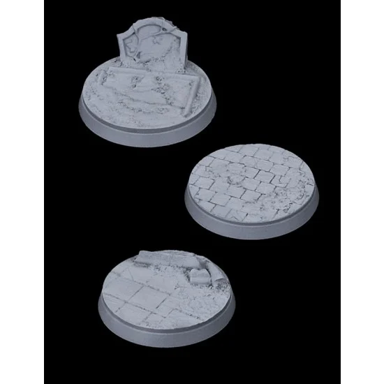 Greenstrawberry WG002-16-18 Wargaming - Resin Zombie Graveyard Bases 40mm (3pcs)