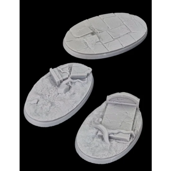 Greenstrawberry WG002-28-30 Wargaming - Resin Zombie Graveyard Bases 90mm (3pcs)