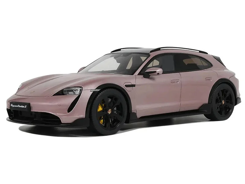 2022 Porsche Taycan Turbo S Cross Turismo Pink Metallic 1/18 Model Car by GT Spirit - Porsche Models