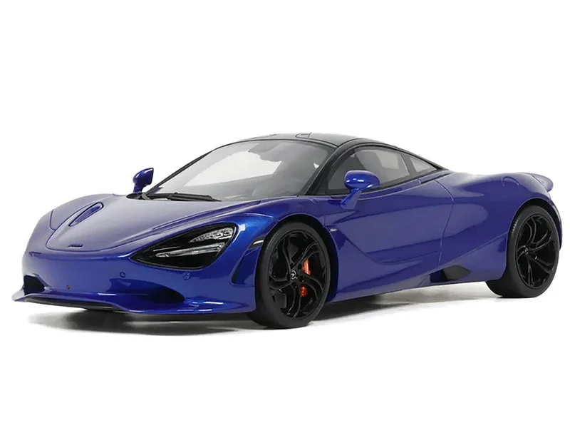 2023 McLaren 750S Coupe Blue Metallic with Black Top 1/18 Model Car by GT Spirit - McLaren Models