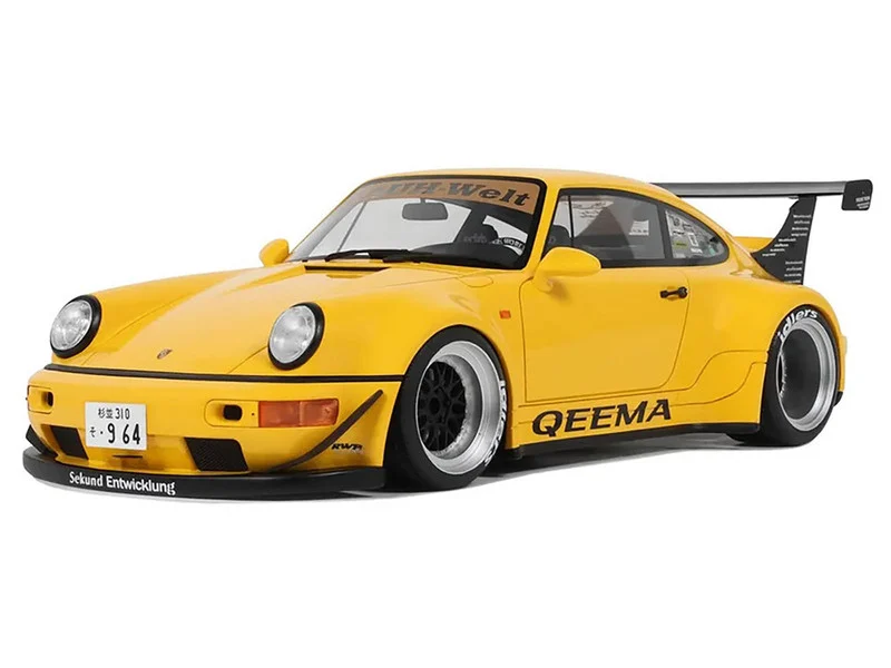 2024 Porsche 911 (964) RWB "Qeema" Yellow 1/18 Model Car by GT Spirit - Porsche Models