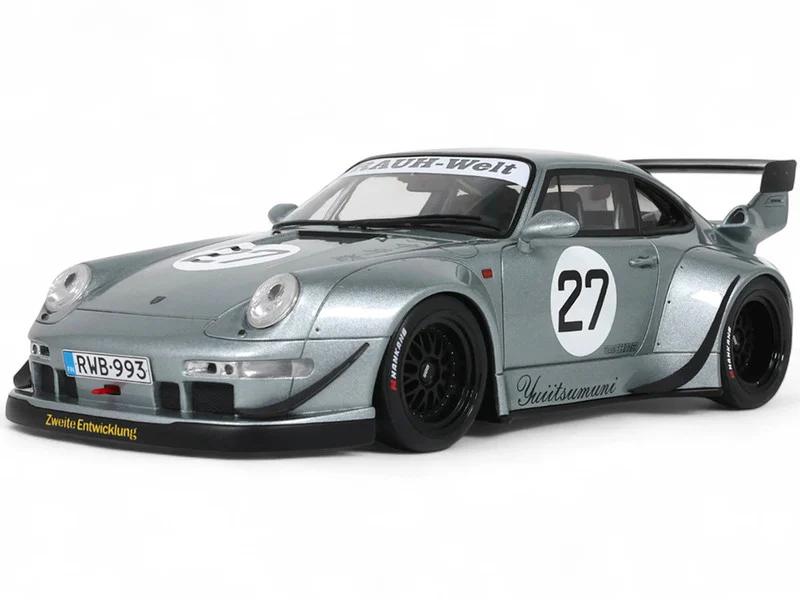 2024 RWB Yuiitsumuni #27 Silver Metallic 1/18 Model Car by GT Spirit - Porsche Models
