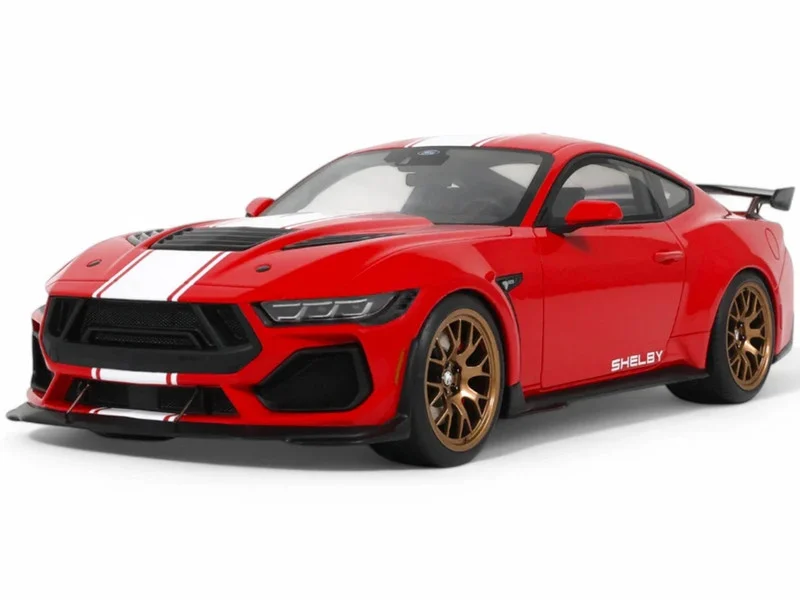 2025 Shelby Mustang Supersnake Race Red with White Stripes 1/18 Model Car by GT Spirit - Shelby Models