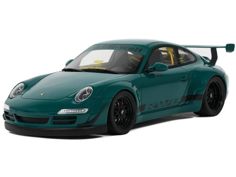 2021 RWB Bodykit "Syunkashuto" Green with Black Stripes 1/18 Model Car by GT Spirit - Porsche Models