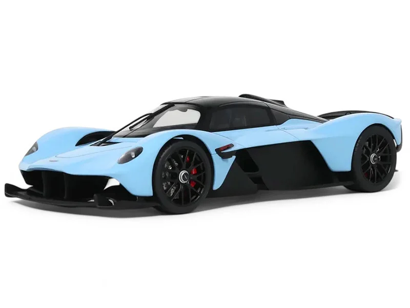 2023 Aston Martin Valkyrie Light Blue with Black Top 1/18 Model Car by GT Spirit - Aston Martin Models