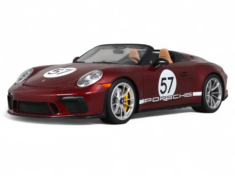 2019 Porsche 911 (991.2) Speedster #57 "Heritage Edition" Cherry Red Metallic 1/18 Model Car by GT Spirit - Porsche Models