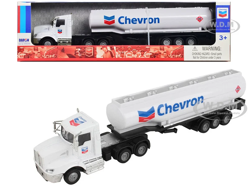 Chevron Tanker Truck White "Chevron" 1/50 Diecast Model by Daron - Chevron Models