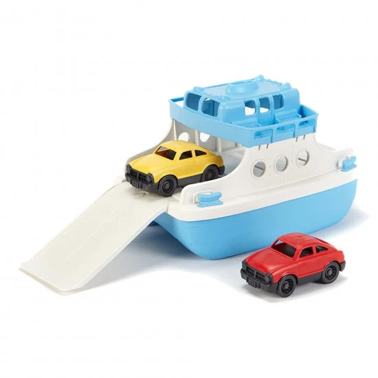 Green Toys 030-B Ferry Boat with 2 Mini Cars (blue top)