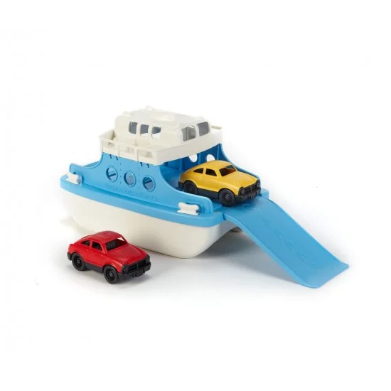 Green Toys 030-W Ferry Boat with 2 Mini Cars (white top)