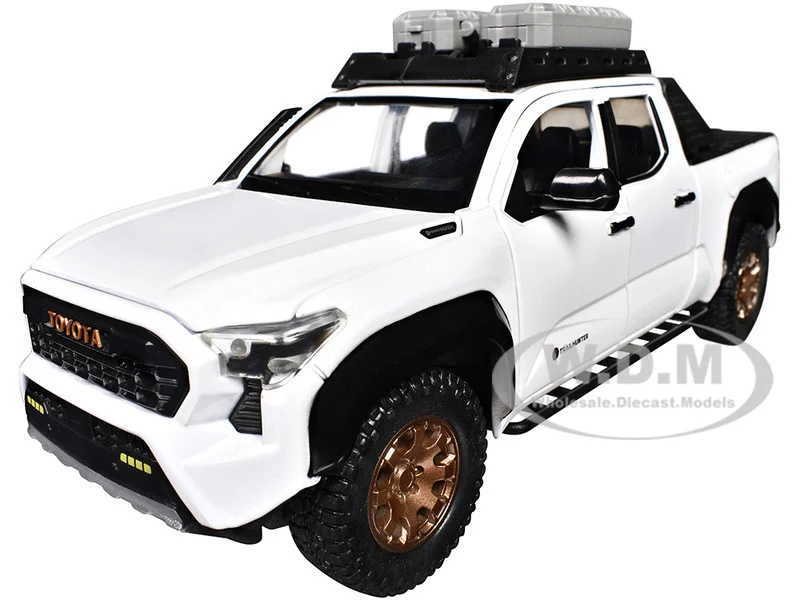 2024 Toyota Tacoma Trailhunter Edition Pickup Truck White Metallic 1/24 Diecast Model Car - Toyota Models