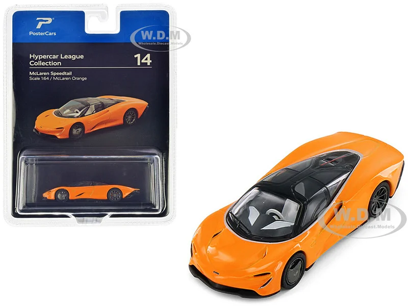 McLaren Speedtail McLaren Orange with Black Top "Hypercar League Collection" 1/64 Diecast Model Car by PosterCars - McLaren Models