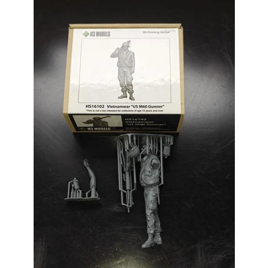 H3 Models 16102 1/16 Vietnam War US M60 Gunner - Model Figures