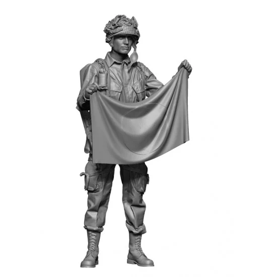 H3 Models 16154 1/16 WWII US Paratrooper (Flag) - Model Figures