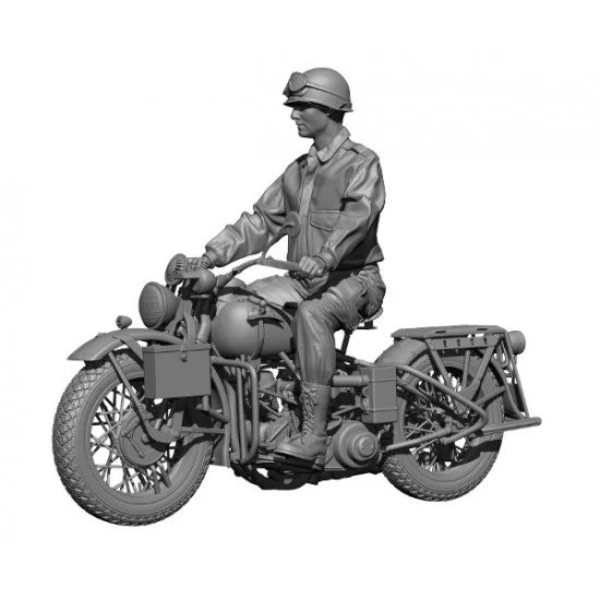 H3 Models 24109 1/24 WWII US Para American Rider with Bike - Military Vehicles & Tanks