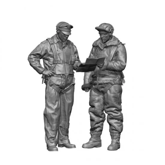 H3 Models 32001 1/32 WWII USAAF Bomb Pilot and Crew (2 figures) - Model Figures