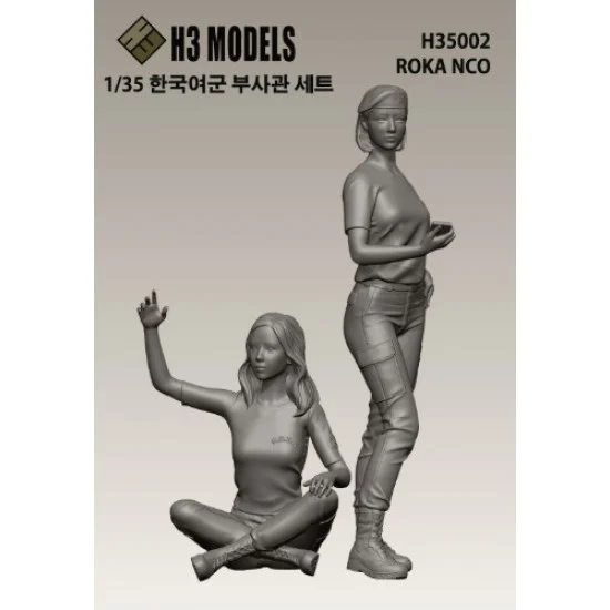 H3 Models 35002 1/35 ROKA Female NCO Set (2 Figures) - Model Figures