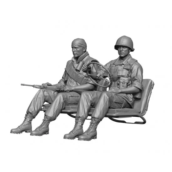 H3 Models HS48037 1/48 US MUTT Jeep Driver and Crew, Vietnam (2 figures) - Model Figures