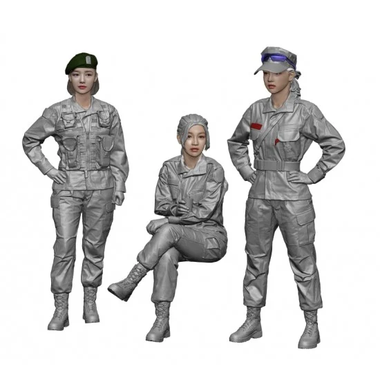 H3 Models HS35047 1/35 ROKA/ROKMC Female Soldier set (3 figures) - Model Figures