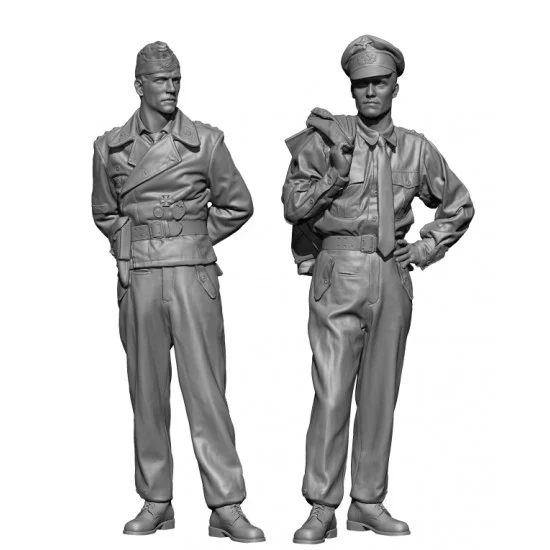 H3 Models HS48068 1/48 WWII German Panzer Crew Set (2 figures) - Model Figures