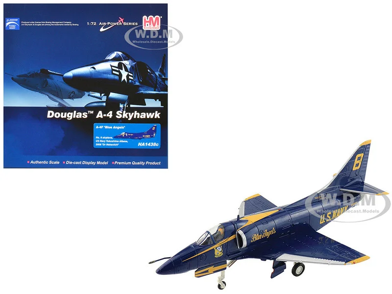 Douglas A-4F Skyhawk Aircraft "Blue Angels, Tokushima Airbase, Dr. Nakanishi, #8" (2008) United States Navy "Air Power Series" 1/72 Diecast Model by Hobby Master