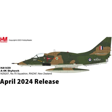 A-4K Skyhawk 1/72 Die Cast Model - HA1439 No.75 Squadron, RNZAF, New Zealand