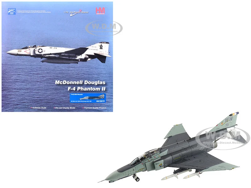 McDonnell Douglas F-4G Phantom II Fighter-Bomber Aircraft "Wild Weasels, 69-7253, 561st TFS, 35th TFW, George AFB" (1991) United States Air Force "Air Power Series" 1/72 Diecast Model by Hobby Master