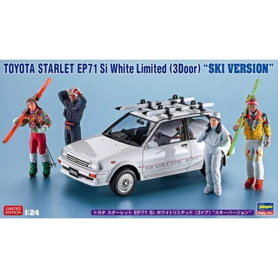 Hasegawa 20610 1/24 Toyota Starlet EP71 Si White Limited (3Door) 'Ski Version' - Model Cars