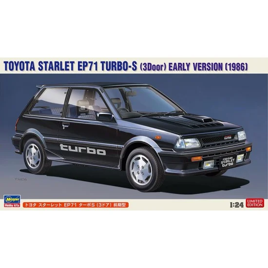 Hasegawa 20687 1/24 Toyota Starlet EP71 Turbo-S (3-Door) Early Version - Japanese Saloon Car