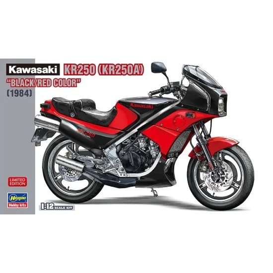 Hasegawa 21740 1/12 Kawasaki KR250 (KR250A) Black/Red Colour - Model Motorcycles