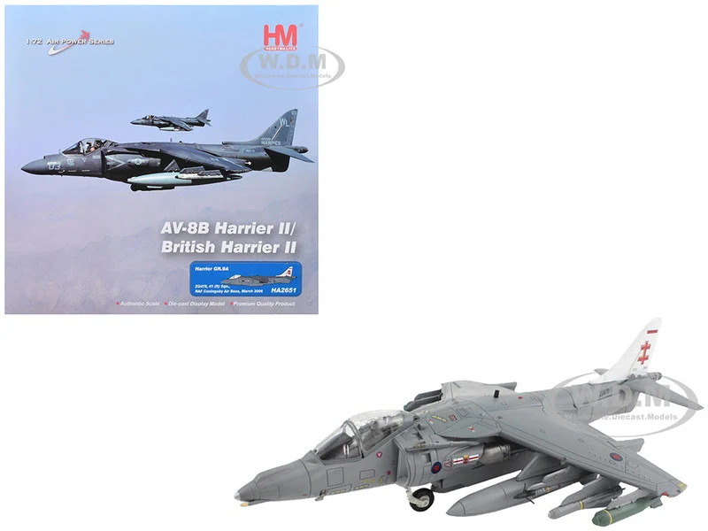 McDonnell Douglas AV-8B/British Harrier II GR.9A Aircraft "41 (R) Squadron, RAF Coningsby Air Base" (2006) Royal Air Force "Air Power Series" 1/72 Diecast Model by Hobby Master