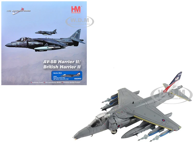 British Aerospace Harrier GR.9 Aircraft "ZD406, Royal Navy Strike Wing, RAF Station Cottesmore" (2009) British Royal Air Force/Navy "Air Power Series" 1/72 Diecast Model by Hobby Master - Military Models
