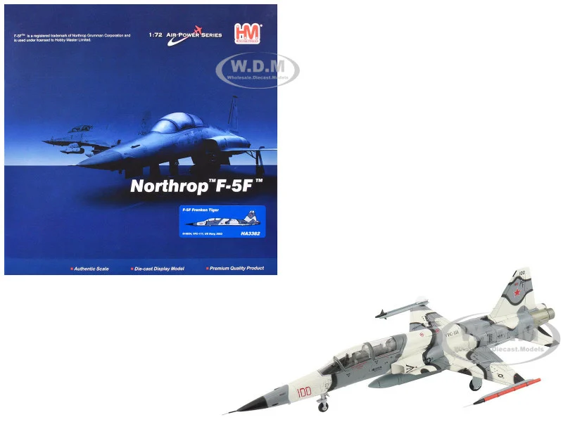 Northrop F-5F Tiger II Aircraft "810834, Franken Tiger, VFC-111 Sundowners" (2023) United States Navy "Air Power Series" 1/72 Diecast Model by Hobby Master