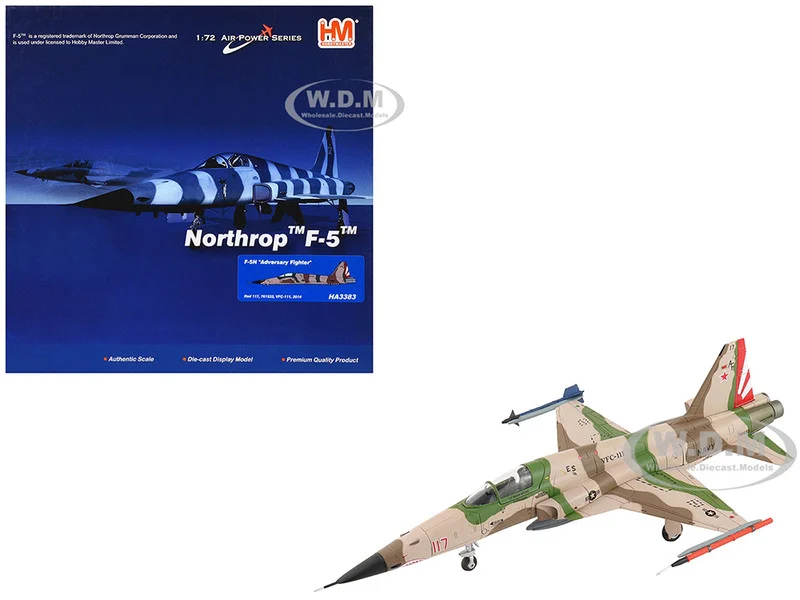 Northrop F-5N Tiger II Aircraft "Red 117, 761533, Adversary Fighter, VFC-111 Sundowners" United States Navy "Air Power Series" 1/72 Diecast Model by Hobby Master