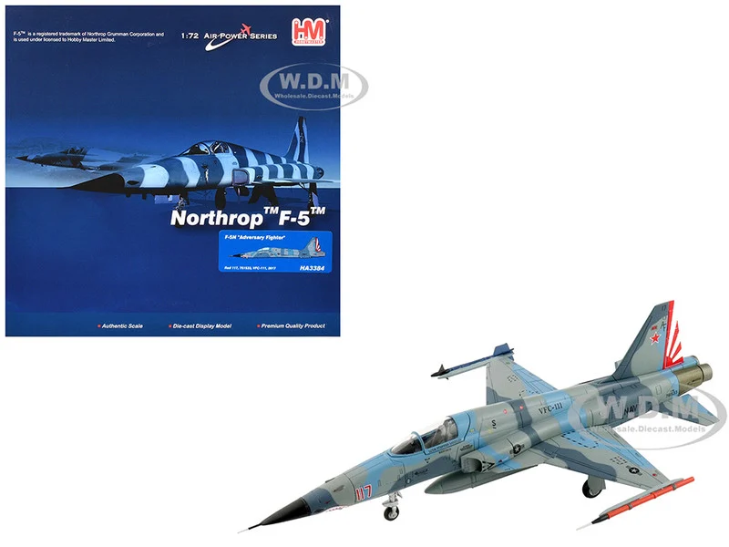Northrop F-5N Tiger II Aircraft "Red 117, 761533, Adversary Fighter, VFC-111 Sundowners" (2017) United States Navy "Air Power Series" 1/72 Diecast Model by Hobby Master