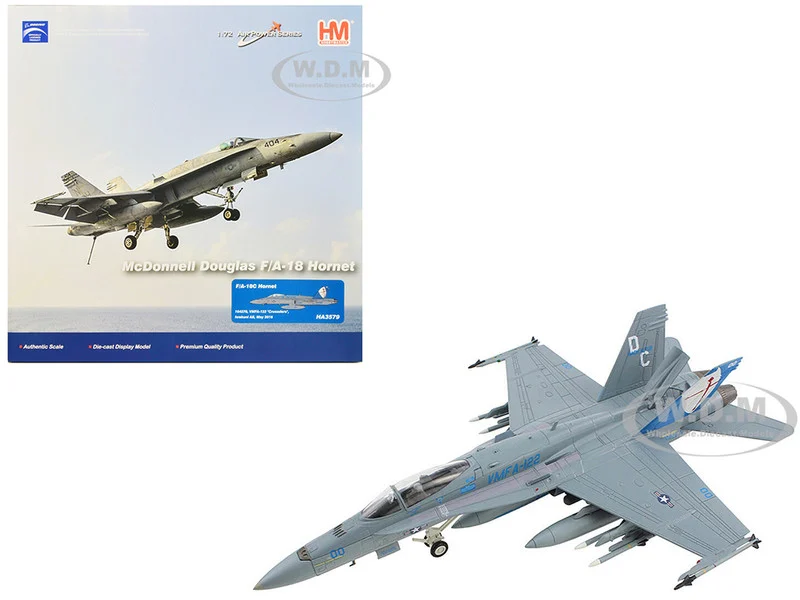 McDonnell Douglas F/A-18C Hornet Aircraft "VMFA-122, Crusaders, Iwakuni AB" (2016) United States Marines "Air Power Series" 1/72 Diecast Model by Hobby Master